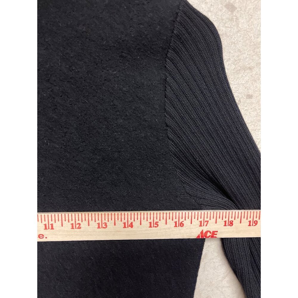 Eileen Fisher Women's Sweater Cardigan 100% Wool Black Two Way Zip Petite Small - Picture 6 of 9